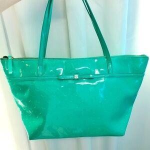 Kate Spade green polka dot tote *flawed*